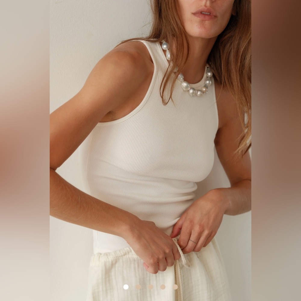 DONNI. The Ribbed Tank in Tan Sz L